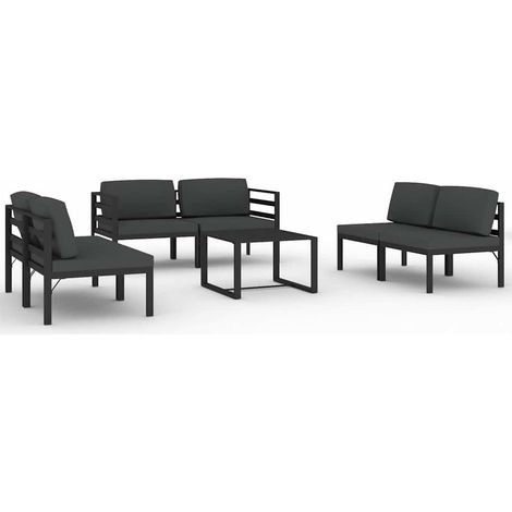 Maison Exclusive - 7-tlg. Garten-Lounge-Set mit Kissen Aluminium (1/5)