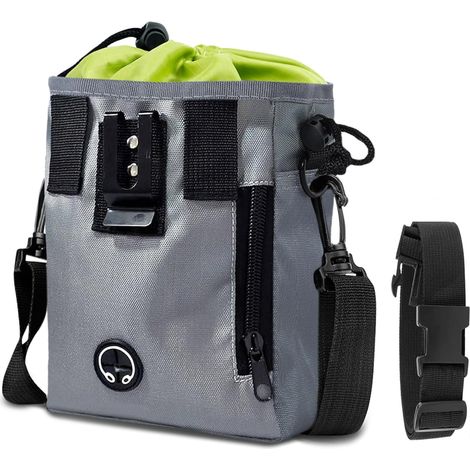 Borsa da viaggio per cani - borsa da addestramento - snack - crocchette - giocattoli - e accessori - grigia - con varie opzioni di abbigliamento e resistente alle intemperie (1/3)