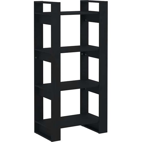 Maison Exclusive - Libreria/Divisorio Nero 80x35x125 cm Legno Massello