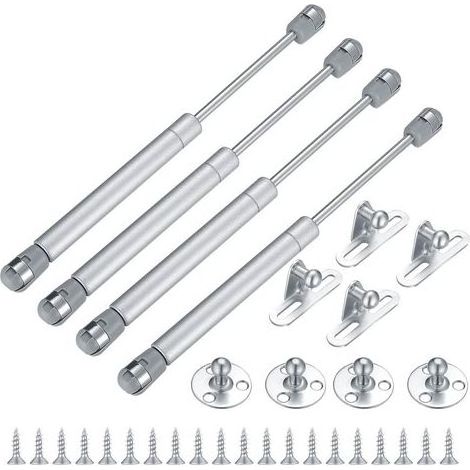 Kit de vérin à gaz 4 pièces, support de vérin à ressort à gaz, 100N/10KG, armoire de cuisine, armoire, porte d'armoire, fermeture douce, ressort à gaz, amortisseur, charnière, rabat, raccords de porte
