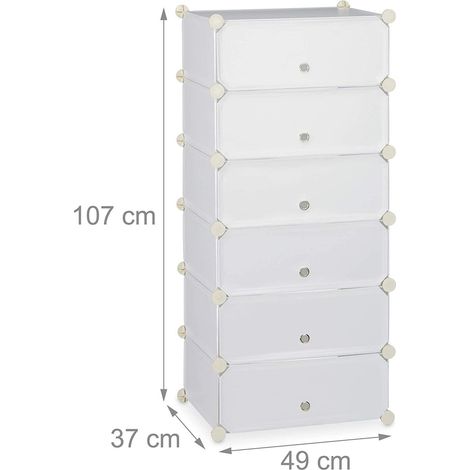 Armoire étagère meubles à chaussures rangement plastique chaussures modulable 12 paires blanc (1/4)
