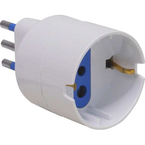 ADATTATORE SEMPLICE IN BLISTER 2P+T spina 10A/ presa schuko 10A Globex