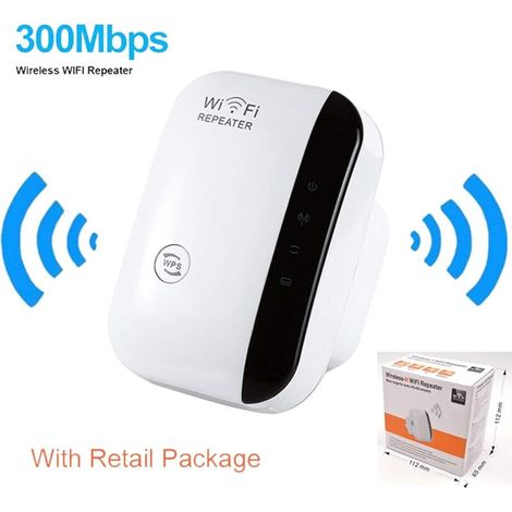Amplificador WiFi, extensor de alcance WiFi inalámbrico con puerto Ethernet y WPS, compatible con modo WiFi RP/AP, receptor WiFi compatible con routers, blanco (1/4)