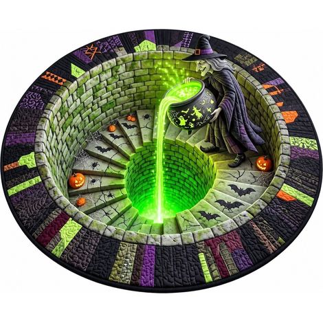 Tapis de sol rond Halloween, velours cristal, doux et lavable, cosplay, salon/chambre, commande personnalisée - Style 10 (1/5)