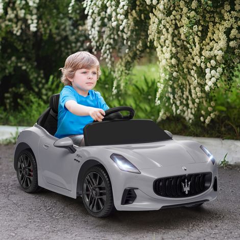 Coche Eléctrico Infantil Maserati Gran Turismo Folgore con Batería 12V Mando a Distancia Faros Bocina Música MP3 Gris (1/5)