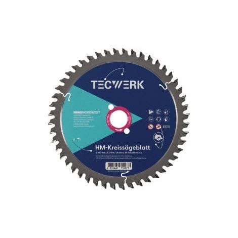 Lame de scie circulaire portative AD 190mm Z.56 HLTCG Largeur de coupe 2,8mm TECWERK (1/3)