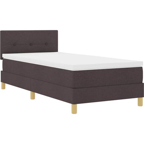 Maison Exclusive - LED Boxspringbett mit Kissen Dunkelbraun 90 x