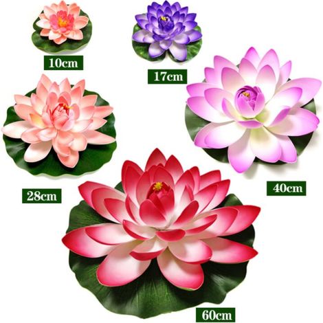 5pcs Artificielle Nénuphar Flottant Lotus Fleur Étang Maison Mariage Décor 10cm Plante artificielle