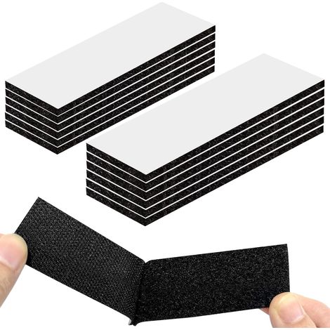 12 Stück doppelseitiges Klebeband, doppelseitiges Klebeband, extra starkes Griffband, rechteckig, leistungsstarker doppelseitiger Klebstoff, wiederverwendbar, 3 x 10 cm (1/5)