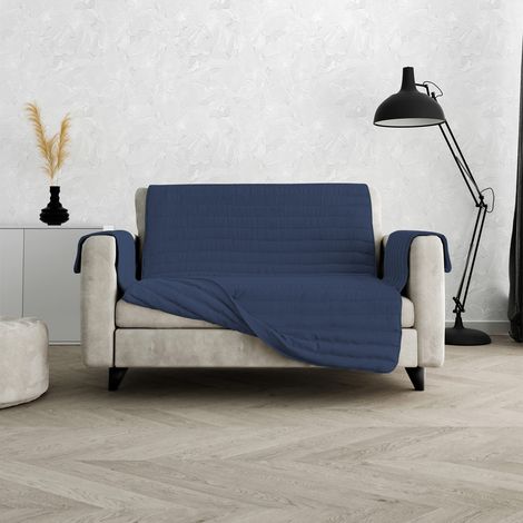 Italian Bed Linen Copridivano antiscivolo e waterproof cozy, Blu Scuro 2 Posti (1/5)