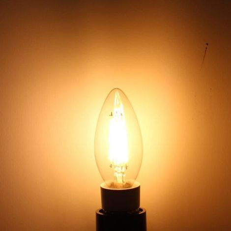 Lot de 10 Ampoules LED Filament E14 4W C35 Vintage Edison Ampoule - Blanc Chaud 2700K - AC220V - Dimension: 35x96mm (1/4)