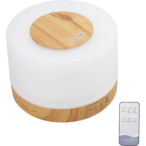 Humidificateur de bureau 500 ml, aspect bois, éclairage LED 7 couleurs, 35 dB, télécommande, diffuseur d'huiles essentielles, prise UE 100-240 V (1/5)