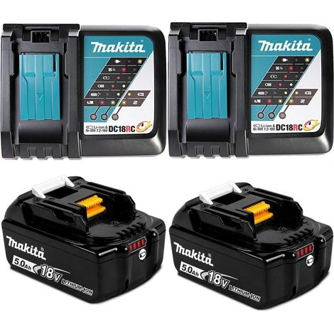 Makita BL1850 18v 2x LXT 5.0ah Lithium Batteries + DC18RC Dual Pack Fast Charger (1/4)