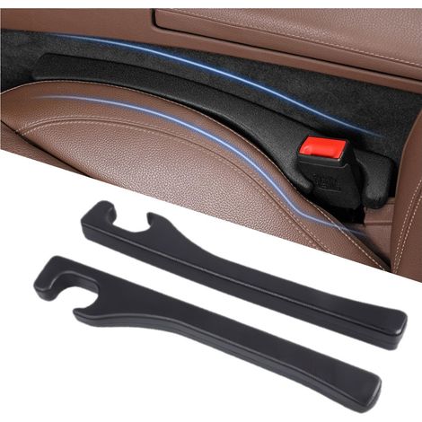 Lot de 2 bouchons de remplissage d'espace pour sièges auto, universels en cuir PU, comblent l'espace entre le siège et la console, empêchent les objets de tomber.