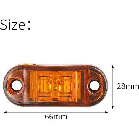 10x 2 Luci di posizione laterali a LED 12/24V Luci di posizione a LED per rimorchio Luce di segnalazione laterale Luce gialla per camion, camper e roulotte (1/4)