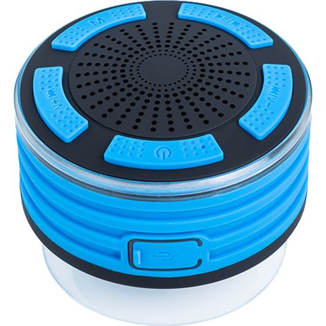 Enceinte Bluetooth Étanche IPX7 - Haut-Parleur Portable avec Ventouse - Pour Douche Piscine Bateau Extérieur - 5 W - 5-6 H Autonomie - 1 Pièce (1/5)