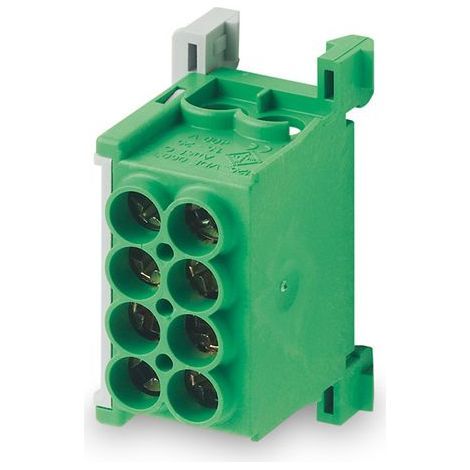 Répartiteur MAG25-2 vert (terre) 400V, 80A - 4x 2,5-25mm² - MOREK
