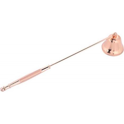 Éteignoir à bougie – Éteignoir à bougie à long manche – Accessoire éteignoir à mèche métallique – avec long manche pour bougies parfumées – Pour éteindre les flammes des bougies (or rose) (1/5)