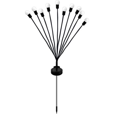 Lampe solaire de jardin à 10 têtes colorées, avec contrôle intelligent de la lumière et éclairage puissant et étanche. Idéale pour la cour et le jardin. (1/5)