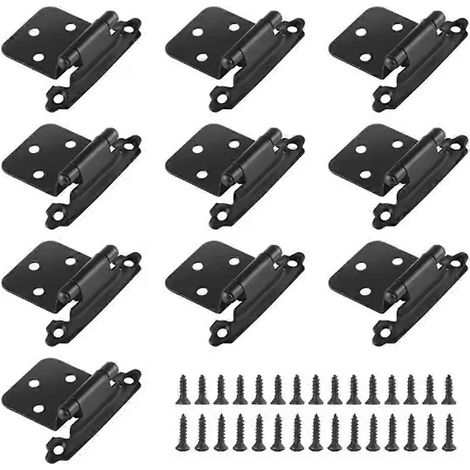 Küchentürscharniere (10er-Pack), Schubladen- und Schrankbeschläge, robust, wiederverwendbar, selbstschließend, mit Schrauben, aus kaltgewalztem Stahl (1/5)