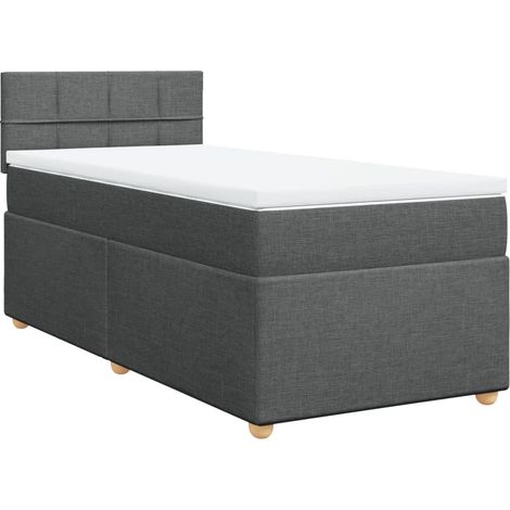 Maison Exclusive - Letto a Molle con Materasso Grigio Scuro Singolo in Tessuto