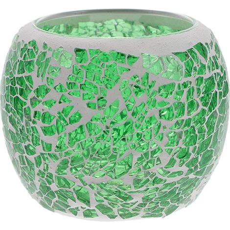 en Verre Mosaïque Vert Décor de Table Romantique pour Dîner (1/5)