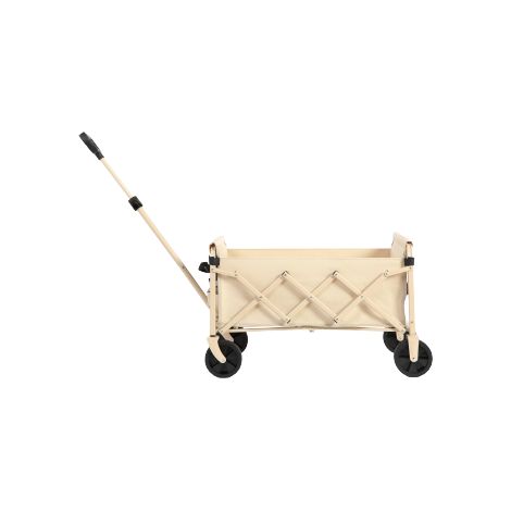 Chariot de jardin pliable robuste – Tout‑terrain, pour camping, shopping, sport, épicerie, beige – Maniable et compact (1/5)