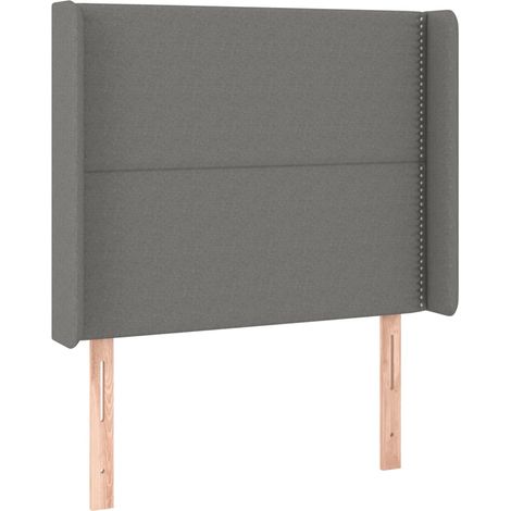 Testiera letto accessorio camera da letto mobili LED 103 x 16 x 118/128 cm tessuto grigio scuro TDL0201183
