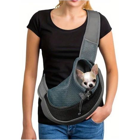®Rising FF Sac de transport portable en maille respirante pour chien et chat, réglable pour pets animaux, taille S (1/5)