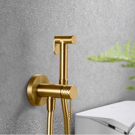 Exagonshop Doccetta bidet con miscelatore Memo incasso oro