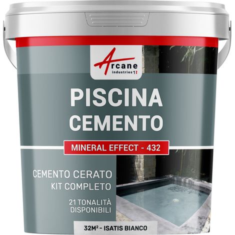 Kit microcemento color grigio topo per piscina in calcestruzzo - 32 m² Isatis Bianco - ARCANE INDUSTRIES