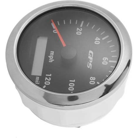 Compteur de vitesse GPS 85 mm / 3,35 pouces, odomètre 120 mph/h, étanche IP67, pour podomètre, noir (1/5)