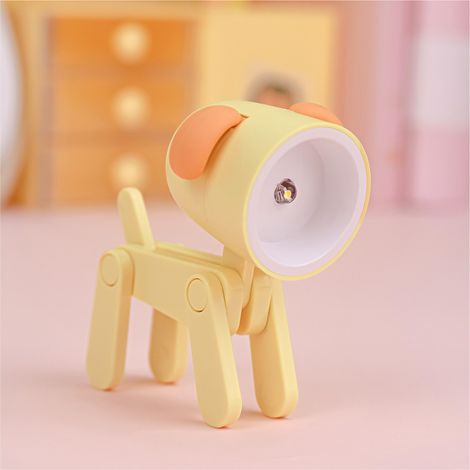 Lampe de bureau pliable, petite lampe de chevet avec oreilles, chiot jaune, lampe de poche créative, cadeau d'étudiant, dessin animé.