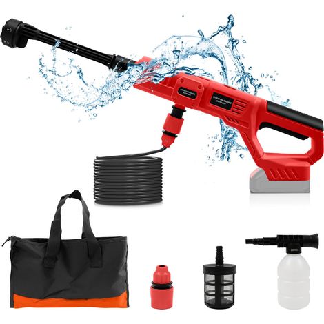 Outil de nettoyage sans fil compatible avec batterie 18 V, outils de nettoyage de voiture sans fil avec buse 6 en 1, tuyau de 4,9 m pour voiture, maison, pelouse, jardin, clôture (1/5)