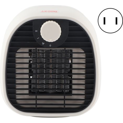 Radiateur électrique compact 1000W pour bureau maison, souffleur d'air chaud blanc 110V US, réglage 2 niveaux, chauffage mural ou de table.