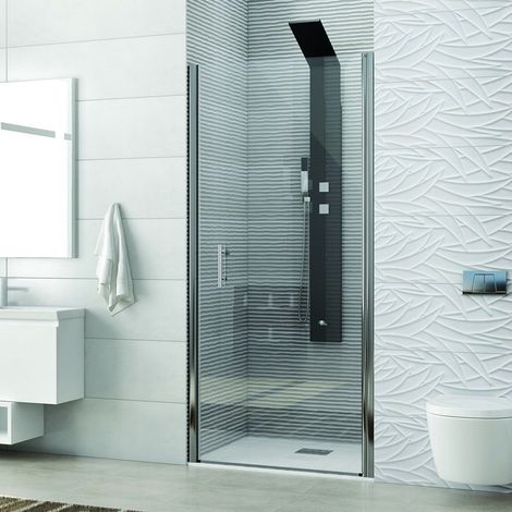 Porta doccia nicchia battente 90cm vetro trasparente KS2800N kamalu