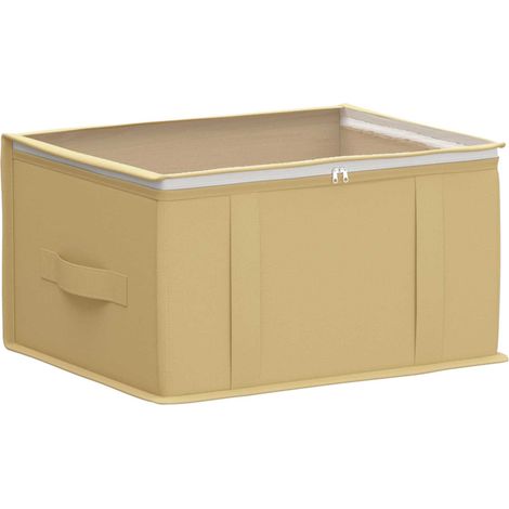 Caja de almacenamiento con ventana superior transparente Crema vidaXL