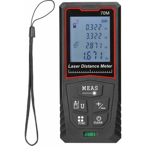 Green Mobility-ecran LCD portatif a lumiere rouge, mesure de haute precision numerique, telemetre de distance, outil de test de regle de dispositif de mesure de batiment avec retroeclairage, modele : (1/5)