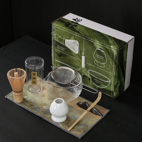 Coffret japonais pour la cérémonie du matcha avec bol et fouet, kit de base pour préparer du thé matcha à la maison (1/5)