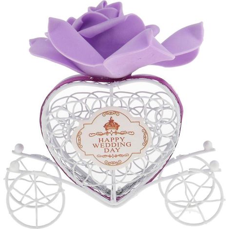 Alles Gute zum Hochzeitstag Herzförmiger Servierwagen mit Süßigkeiten, Geschenkbox, Hochzeitsdekoration, Lila (1/5)