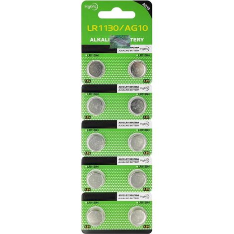 L1131 LR1130 alcalines 389/390, AG10 SG10 189, Haute capacité, 1,5 V Lot de 10 Piles (1/5)