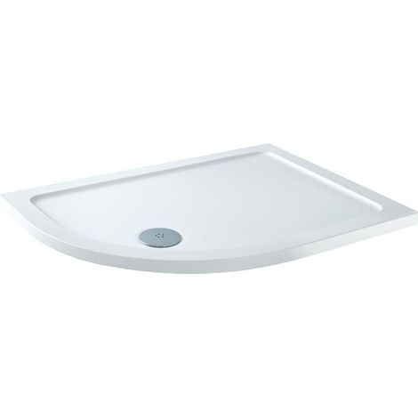 Hudson Reed – Receveur de douche quart de cercle 120x80cm – Ultra-plat 4,5cm – Résine polymère – Installation facile au ras du sol (1/3)