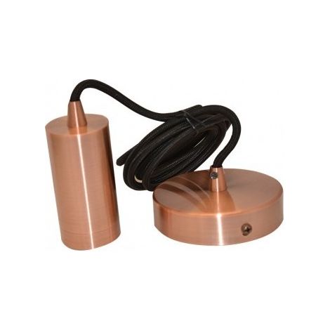 Suspension Douille en Métal Cylindrique Miidex Lighting® Cuivre (1/3)