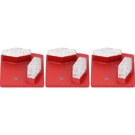 Set mit 3 Diamant-Schwalbenschwanzschleifscheiben für Beton, 2 rautenförmige Zähne, rot, Größe 30 (1/5)