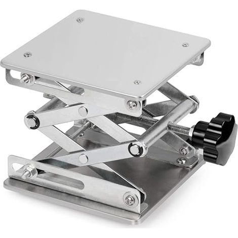 Laboratory Lift Platform 150 x 150 mm, Stainless Steel Lab Jack Stand, Scissor Lift Table, Height Adjustable from 75 mm to 260 mm, Maximum Load 10 kg (1/5)