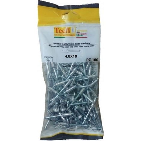 Rivetto a strappo 4,8x12 mm - confezione 100 pezzi