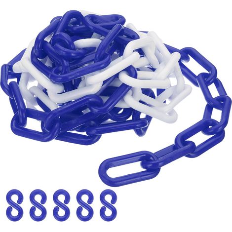 3Mètre Chaîne en Plastique pour Contrôle des Sécurité 8mm Bleu Blanc (1/5)