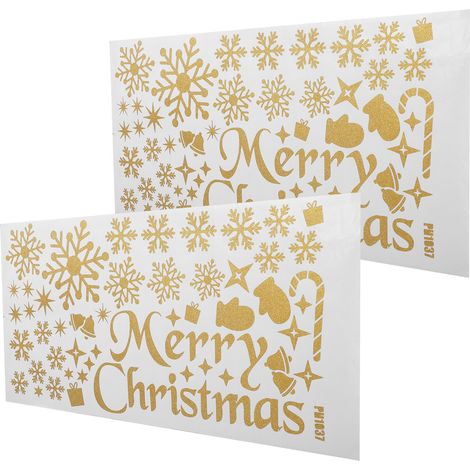 2 rouleaux d'autocollants de Noël pour fenêtre, bureau ou salon, décorations murales amovibles (1/5)