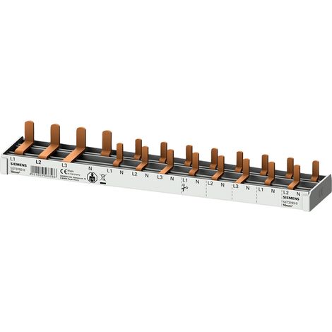 Stiftsammelschiene, 10 mm² 1x FI 4pol. N-rechts 8x AFDD-LS Siemens 5ST3783-0 (12TE)