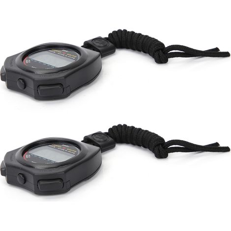2 Stück Sport-Stoppuhr-Timer, multifunktionale digitale LCD-Handstoppuhr für Rennen/Laufen